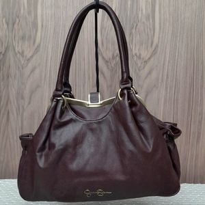 Jessica simpson burgundy and gold shoulder bag
